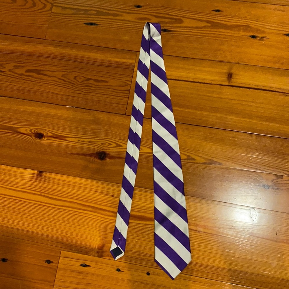 Parquet Purple Silver Striped Tie